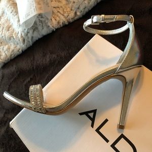 ALDO Silver heels